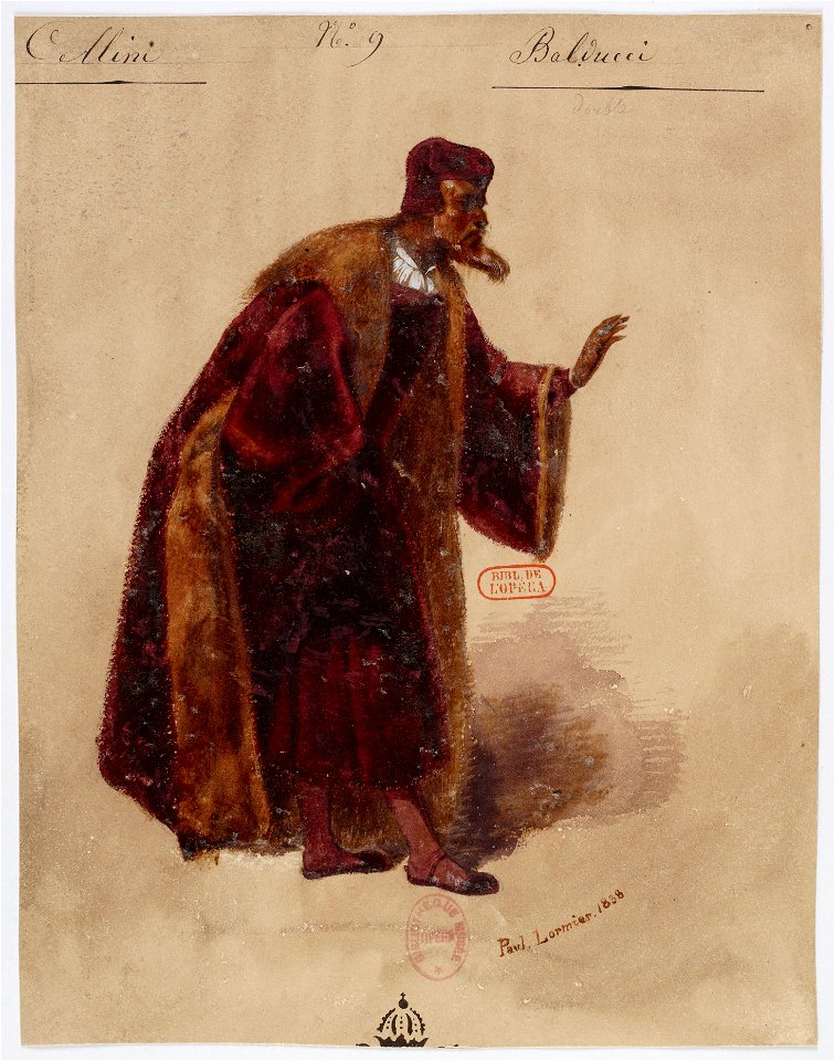 Paul Lormier - Costumes for Hector Berlioz's Benvenuto Cellini (1838) - No.9 - Balducci