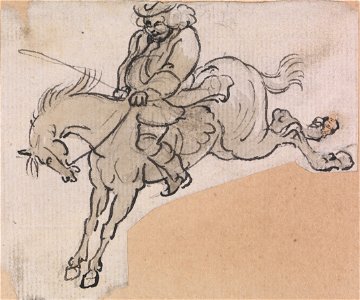 Paul Sandby - Stout Man on a Bucking Horse - Google Art Project