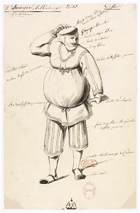 Paul Lormier - Costumes for Hector Berlioz's Benvenuto Cellini (1838) - No. 13. - M. Dauger. Saltimbanque
