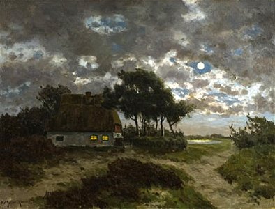 Paul Müller-Kaempff - Aufgehender Mond über dem Bodden