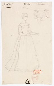 Paul Lormier - Costumes for Hector Berlioz's Benvenuto Cellini (1838) - No. 24. Robe bleue