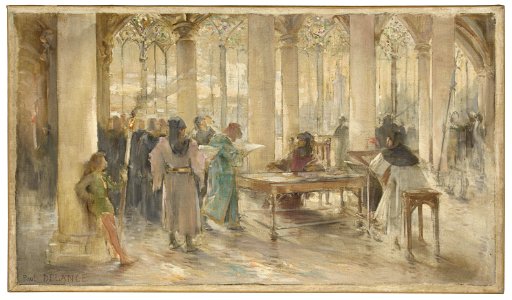 Paul Louis Delance - Esquisse pour la salle d'audience du tribunal de commerce de Paris , Le livre des métiers - PPP3960 - Musée des Beaux-Arts de la ville de Paris