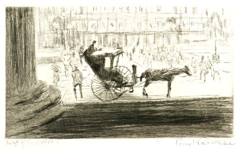 Paul Paeschke Vor dem British Museum 1914. Free illustration for personal and commercial use.