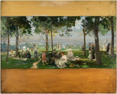 Paul Léon Felix Schmitt - Esquisse pour la mairie de Vanves , Vue de Paris depuis Vanves - PPP4248 - Musée des Beaux-Arts de la ville de Paris