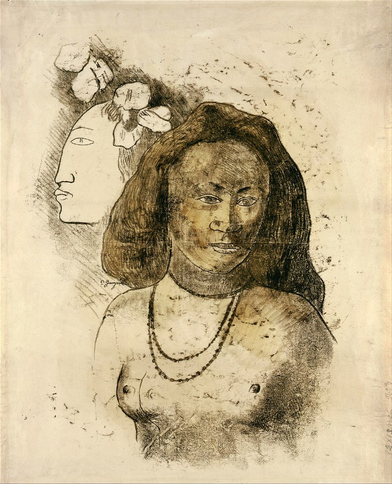 Paul Gauguin - Tahitian Woman with Evil Spirit - Google Art Project
