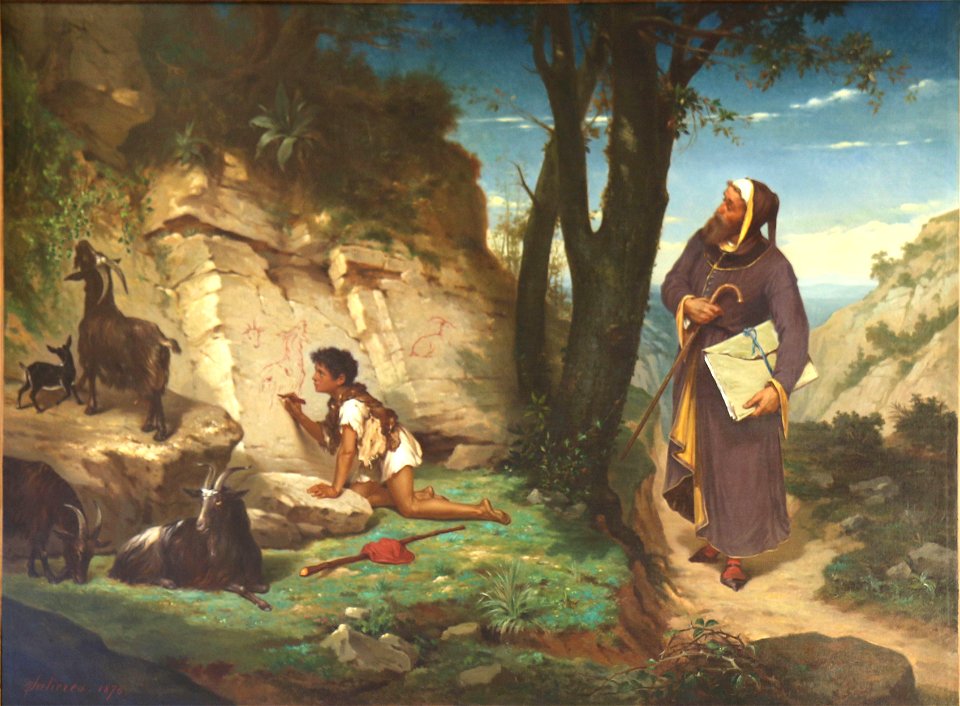 Paul Narcisse Salières Cimabue rencontrant Giotto