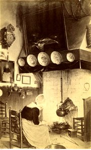 Paul Hoecker-Mädchen am Kamin-1886