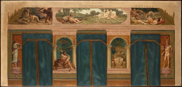 Paul Milliet - Esquisse pour la mairie de Saint-Maur-des-Fossés , Les Vertus opposées aux Vices (Force - Justice) - PPP4183 - Musée des Beaux-Arts de la ville de Paris