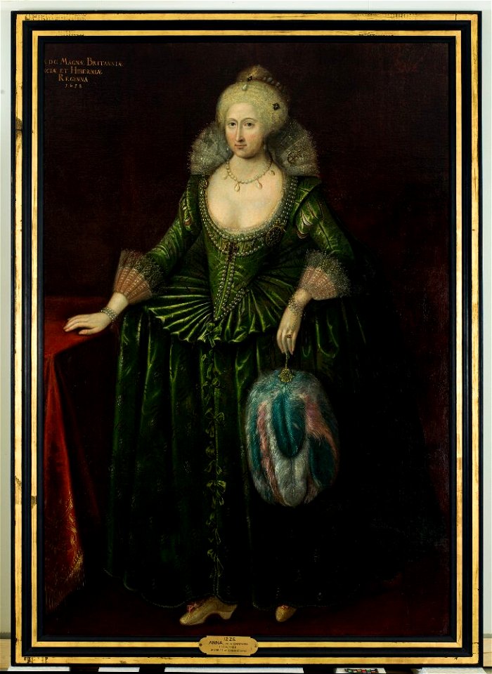 Paul van Somer - Queen Anne (1574–1619), Princess of Denmark, Consort of James I of England and Scotland of Denmark, Consort of James I of England and Scotland - NMGrh 1226 - Nationalmuseum