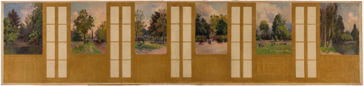 Paul Léon Felix Schmitt - Esquisse pour la mairie de Vincennes , Vue du bois de Vincennes - PPP4239 - Musée des Beaux-Arts de la ville de Paris