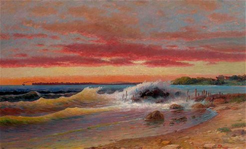 Paul Heitinger Brandung am Bodensee Nonnenhorn 1902