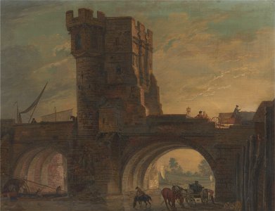 Paul Sandby - Old Bridge at Shrewsbury - Google Art Project