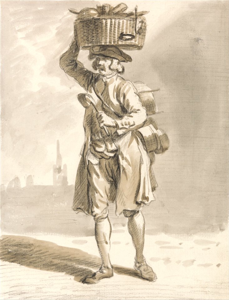 Paul Sandby - London Cries- A Man with a Basket (Man Selling Pots and Pans) - Google Art Project