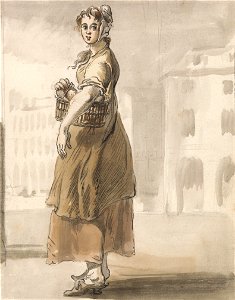 Paul Sandby - London Cries- A Girl with a Basket of Oranges - Google Art Project
