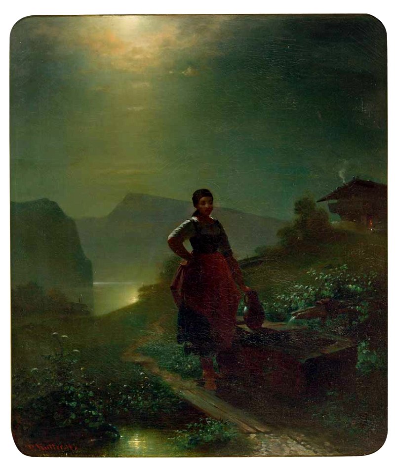 Paul Kutter Magd in Voralpenlandschaft
