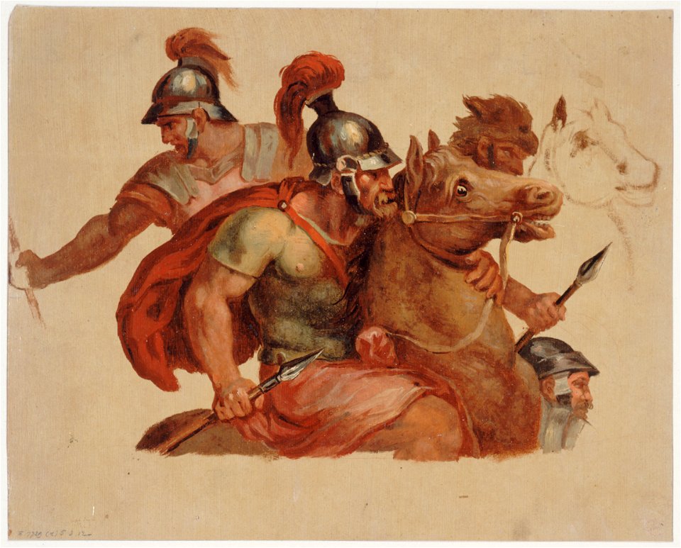 Paul-Aimé-Jacques Baudry - Études de cavaliers antiques, d'après Charles Le Brun - P1757 - Musée Carnavalet