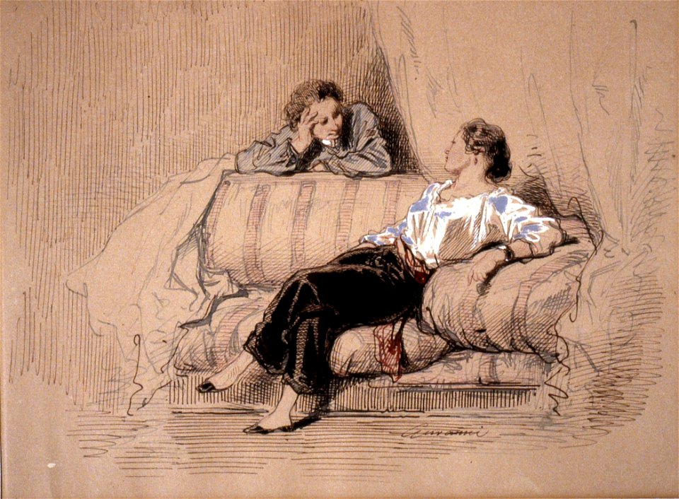 Paul Gavarni - Lady on Sofa - Walters 371427