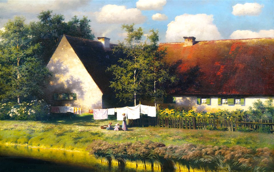 Paul Wilhelm Keller-Reutlingen Sommeridyll am Bauernhof