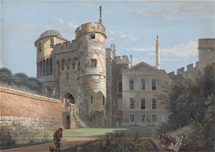 Paul Sandby - The Norman Gate and Deputy Governor's House - Google Art Project