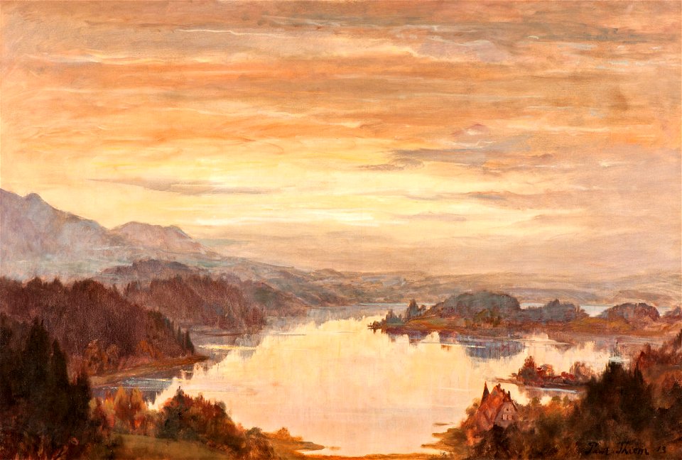 Paul Thiem Abendstimmung über einem Bergsee 1913