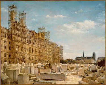 Paul-Joseph-Victor Dargaud - L'Hôtel de Ville en reconstruction - P1238 - Musée Carnavalet
