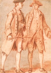 Paul Sandby - Two Men, One Holding a Whip - Google Art Project. Free illustration for personal and commercial use.