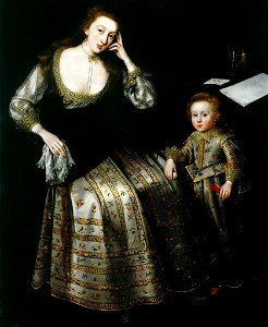 Paul van Somer Frances Lady Willoughby and her son Francis, Lord Willoughby of Parham