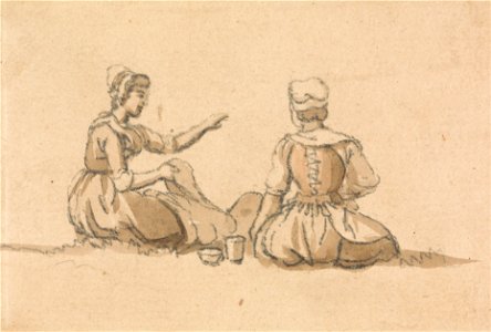 Paul Sandby - Two Girls Seated - Google Art Project