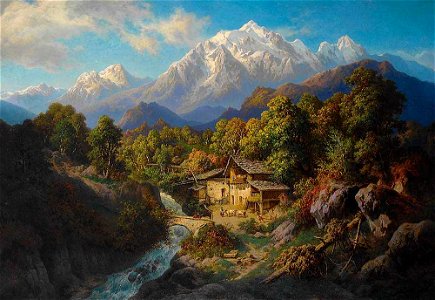 Paul Linke Landschaft aus Südtirol mit Blick auf die Marmolata