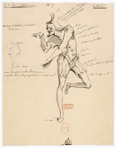 Paul Lormier - Costumes for Hector Berlioz's Benvenuto Cellini (1838) - No. 17 - M. Claré. Saltimbanque