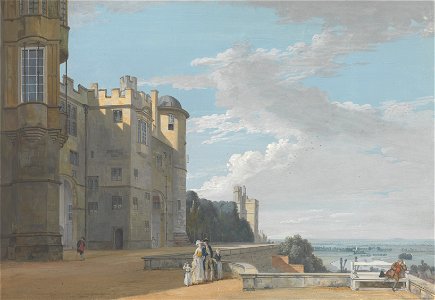 Paul Sandby - The North Terrace, Windsor Castle, Looking West - Google Art Project