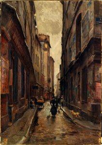 Paul Schaan - La rue Beaubourg à l'angle de la rue Simon-le-franc - P310 - Musée Carnavalet