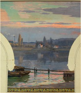 Paul Schmitt - Esquisse pour la mairie d'Asnières - Paysage de bord de Seine - PPP4242 - musée des Beaux-Arts de la ville de Paris - 3