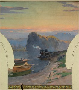 Paul Schmitt - Esquisse pour la mairie d'Asnières - Paysage de bord de Seine - PPP4242 - musée des Beaux-Arts de la ville de Paris - 4
