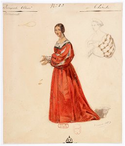 Paul Lormier - Costumes for Hector Berlioz's Benvenuto Cellini (1838) - No. 23. Théresa