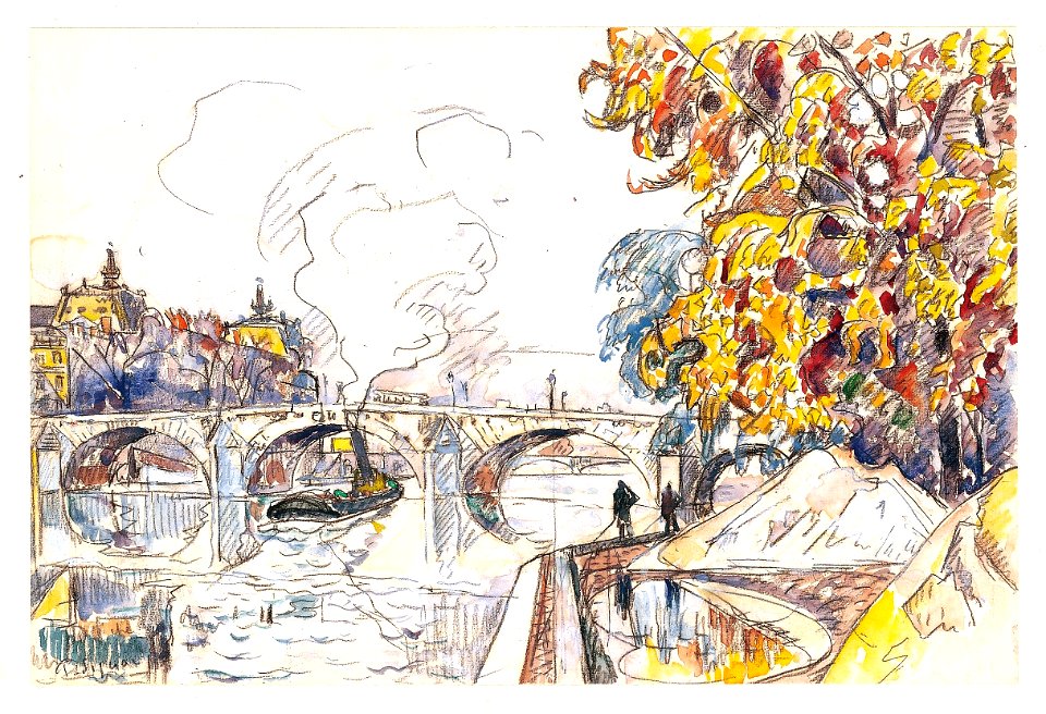 Paul Signac, Pont Royal and the Gare d'Orsay, ca. 1929–30
