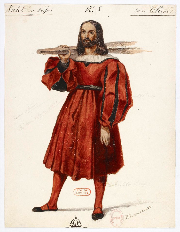 Paul Lormier - Costumes for Hector Berlioz's Benvenuto Cellini (1838) - No. 8 - 8. Valet du pape
