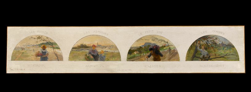 Paul Louis Delance - Esquisse pour la salle à manger de l'Hôtel de Ville de Paris , Montreuil , les pêches , Argenteuil , - PPP3958 - Musée des Beaux-Arts de la ville de Paris