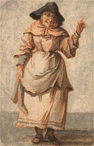 Paul Sandby - An Old Market Woman Grinning and Gesturing with her Left Hand - Google Art Project