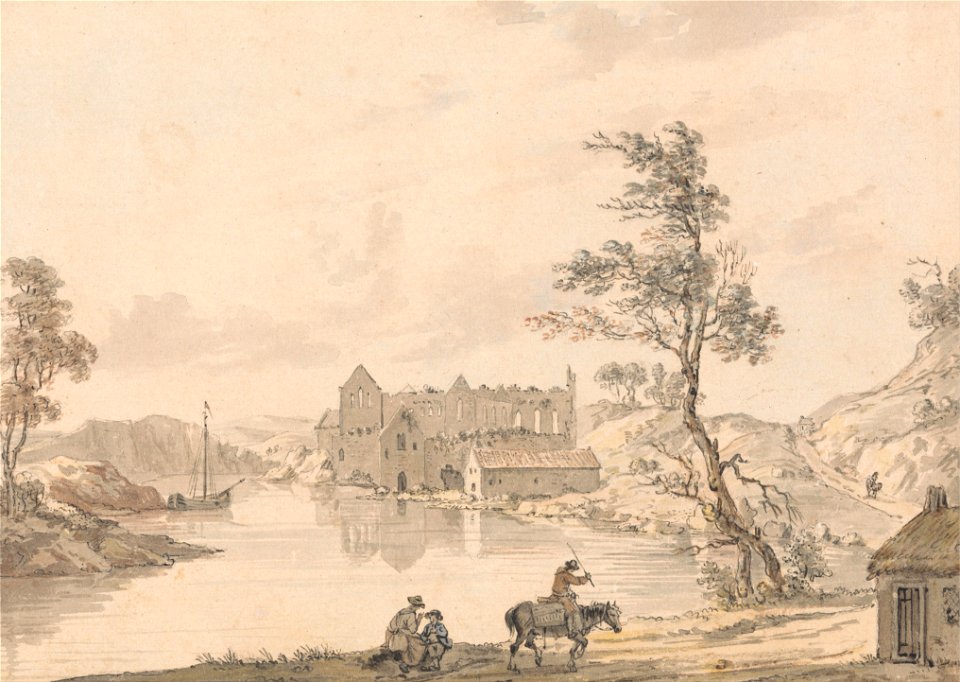 Paul Sandby - Askeaton Abbey near Limerick, Ireland on the River Deel - Google Art Project