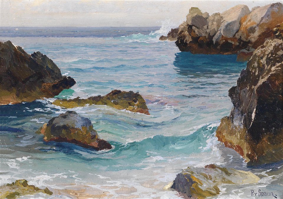 Paul von Spaun Meeresbrandung (evtl Capri)