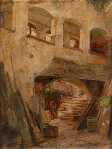 Paul Unbereit Blick in einen Innenhof in der Wachau