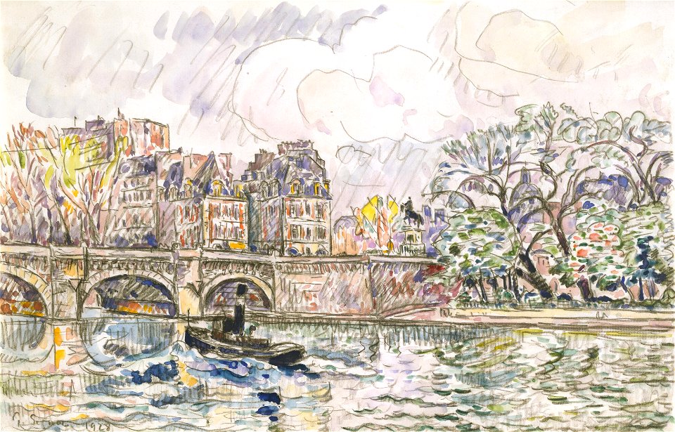 Paul Signac, Paris - Le Place Dauphine, 1928