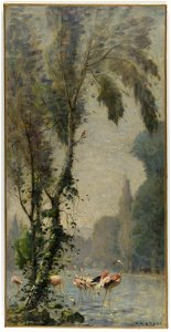 Paul Vayson - Esquisse pour l'escalier des fêtes de l'Hôtel de Ville de Paris , Le jardin d'acclimatation - PPP4293 - Musée des Beaux-Arts de la ville de Paris