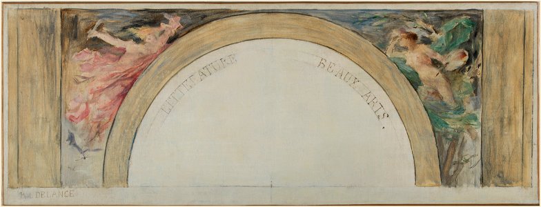 Paul Louis Delance - Esquisse pour le salon d'entrée de l'Hôtel de Ville de Paris , La Littérature et les Beaux-arts - PPP4481 - Musée des Beaux-Arts de la ville de Paris