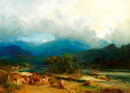 Paul von Franken - Resting on the riverbank in the Caucasus