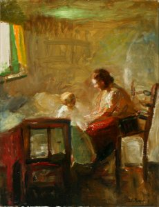 Julius paulsen mother and child in the bedroom
