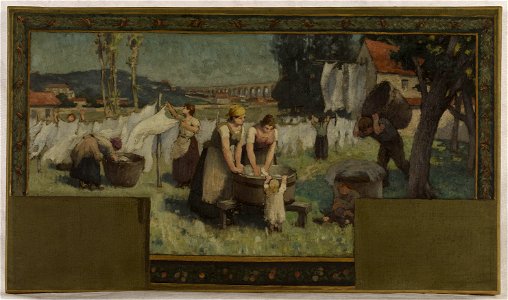 Paul-Albert Baudouin - Esquisse pour la mairie d'Arcueil-Cachan , Les Blanchisseuses - PPP3828 - Musée des Beaux-Arts de la ville de Paris
