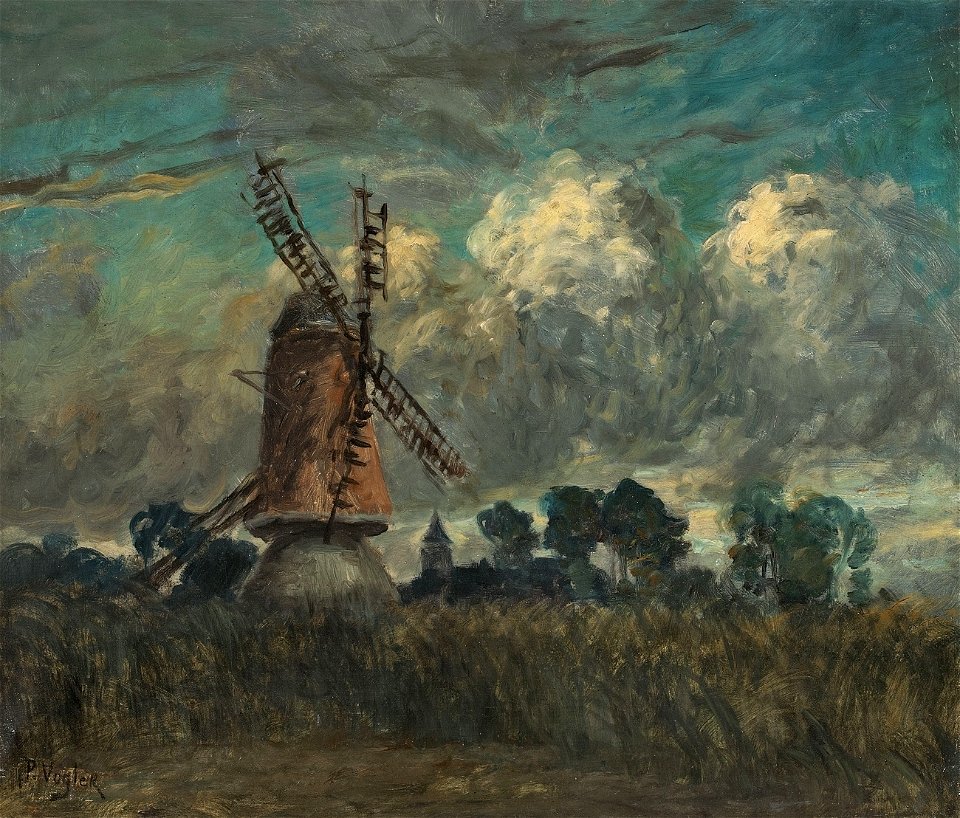 Paul Vogler Landschaft mit Windmühle