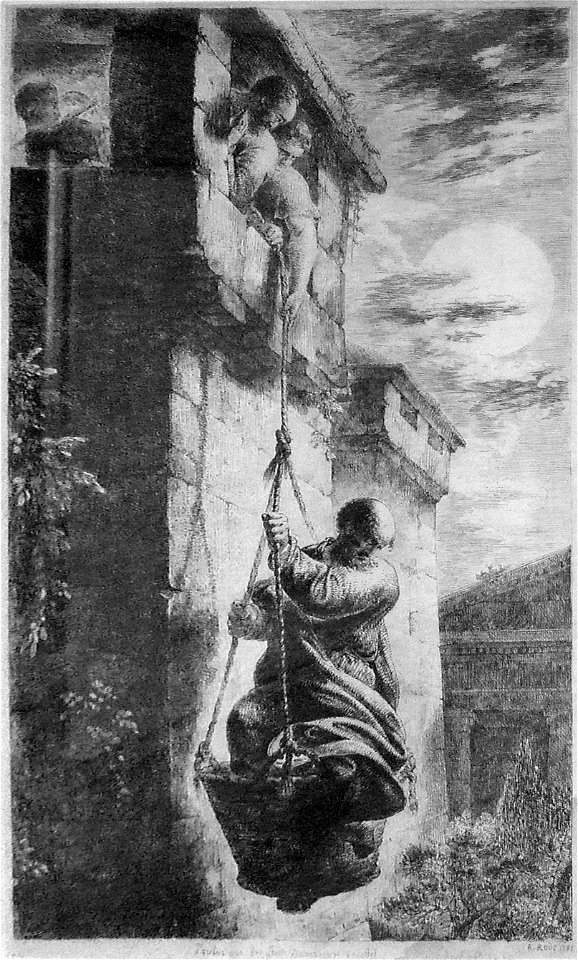 Paulus wird in Damaskus von seinen Schülern gerettet